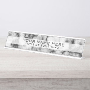 Placa De Mesa Mármore Preto e Branco