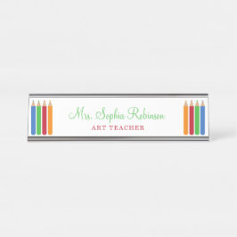 Placa De Mesa Material Escolar De Professores De Diversão Person