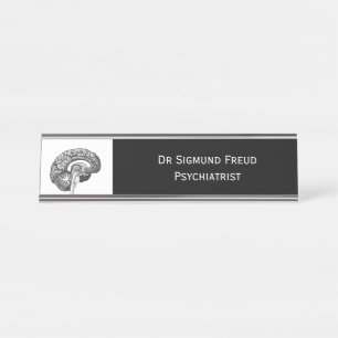 Placa De Mesa Médica monocromática para anatomia cerebral