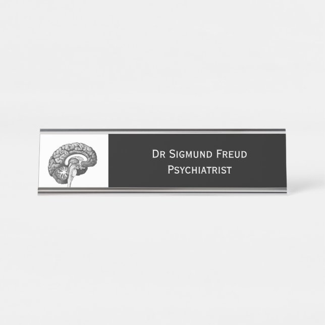 Placa De Mesa Médica monocromática para anatomia cerebral (Frente)