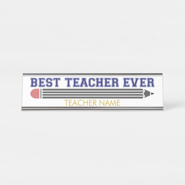 Placa De Mesa Melhor Professora Personalizada De Todos Os tempos (Frente)