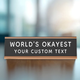 Placa De Mesa Melhores do Mundo Engraçado Personalizado Preto Es