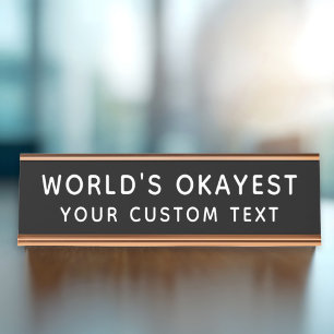 Placa De Mesa Melhores do Mundo Engraçado Personalizado Preto Es