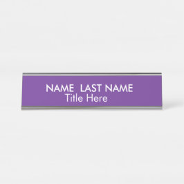 Placa De Mesa Mesa Personalizada Azul-Marinho Roxa Simples e Ele