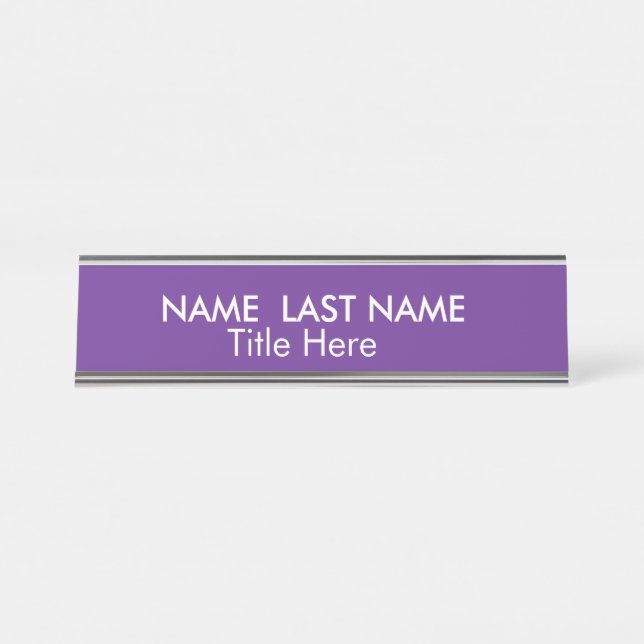 Placa De Mesa Mesa Personalizada Azul-Marinho Roxa Simples e Ele (Frente)