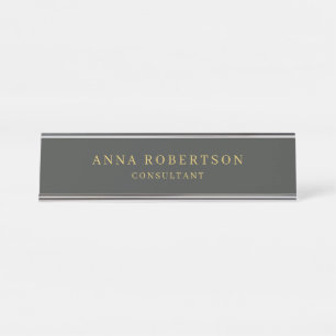 Placa De Mesa Minimalista de cores Douradas e pretas Onyx