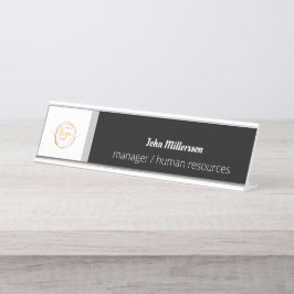 Placa De Mesa Minimalista de retângulo grande do logotipo person