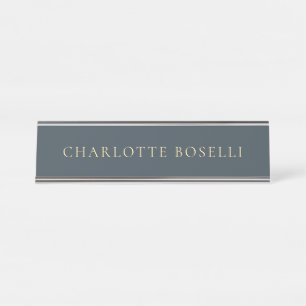 Placa De Mesa Minimalista Elegante Clássico Profissional Carvão