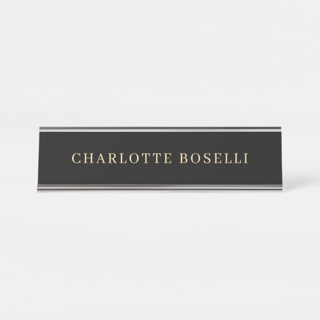 Placa De Mesa Minimalista Elegante Clássico Profissional Simples (Frente)
