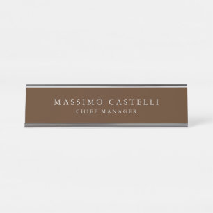 Placa De Mesa Minimalista Moderno Sofisticado Marrom Profissiona