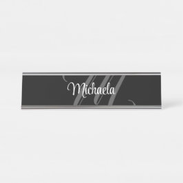 Placa De Mesa Minimalistic modern monogram initial name