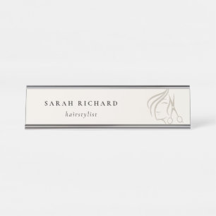 Placa De Mesa Mínimo Elegante Hairstylist Tesoura de Cabelo de M