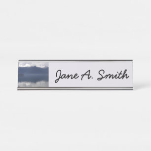 Placa De Mesa Misty Alaskan Sea in Shades of Blue
