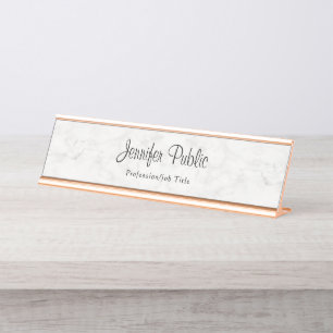 Placa De Mesa Modelo chique moderno de mármore branco Dourado