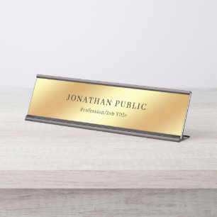 Placa De Mesa Modelo de Glamor Moderno e Dourado negro
