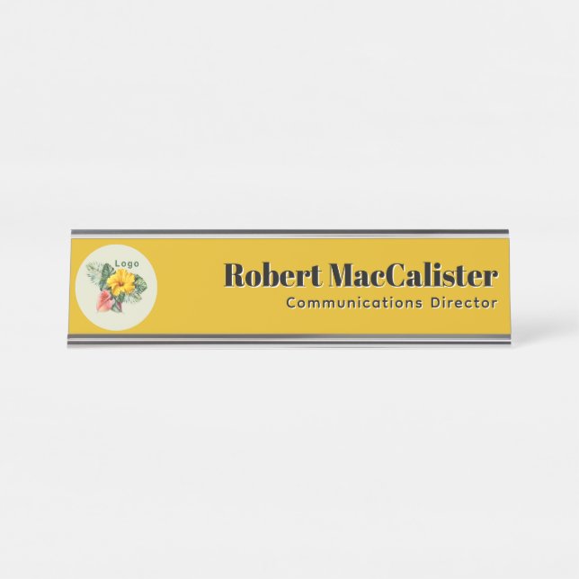 Placa De Mesa Modelo de logotipo de empresa (Frente)