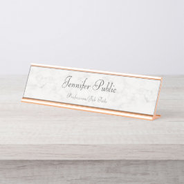 Placa De Mesa Modelo de mármore branco Dourado rosa