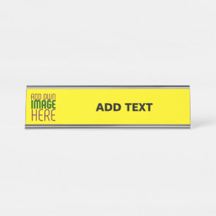 PLACA DE MESA MODELO DE TEXTO DE IMAGEM AMARELO SIMPLES EDITÁVEL