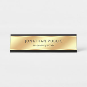 Placa De Mesa Modelo Elegante Preto E Dourado