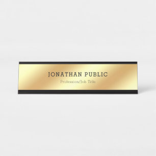 Placa De Mesa Modelo Glamorosa Elegante Dourado Preto