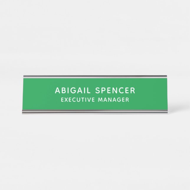 Placa De Mesa Modern Plain Classy Professional Kelly Green (Frente)
