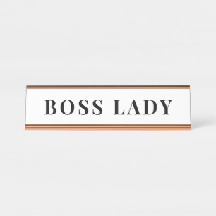 Placa De Mesa Moderna Senhora Minimalista Chefe Branco & Preto