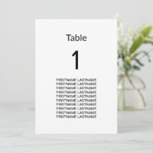Placa de Mesa Moderna Simples Limpa Nomes de Convi