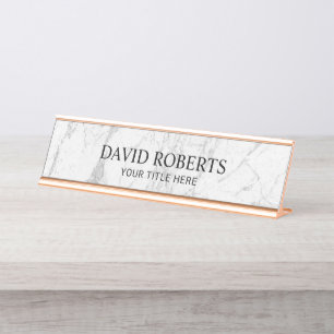 Placa De Mesa Moderno e Branco Marble Professional