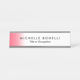 Placa De Mesa Moderno Mínimo Feminina Branca Rosa