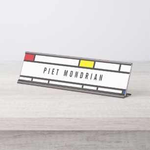 Placa De Mesa Mondrian Minimalist Geométrico De Stijl Modern Art