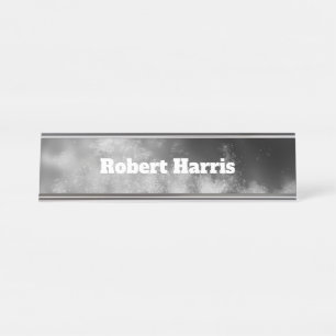 Placa De Mesa Monocromo de Cinzas Noturnas Personalizadas