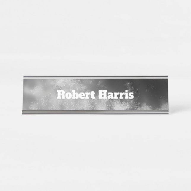 Placa De Mesa Monocromo de Cinzas Noturnas Personalizadas (Frente)