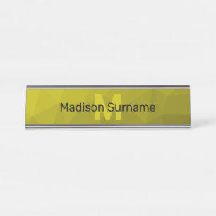 Placa De Mesa Monograma com padrão de malha geométrica ombre esc