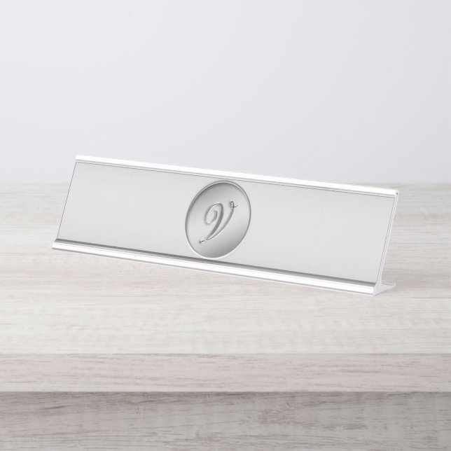 Placa De Mesa Monograma da letra V (Frente)