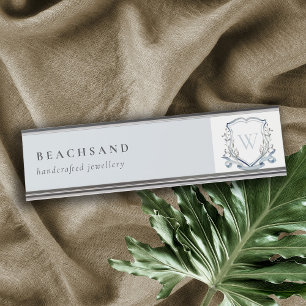 Placa De Mesa Monograma de Crest Crest de Flores Selvagem Azul P