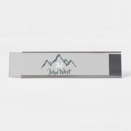 Placa De Mesa Monograma personalizável de cadeia montanhosa dese