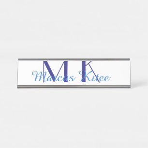 Placa De Mesa monograma simples minimalista nome personalizado a