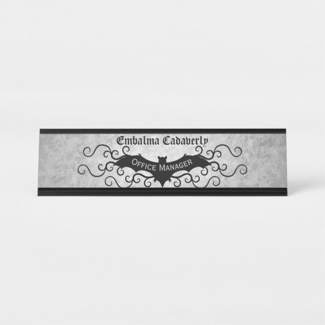 Placa De Mesa Morcego vitoriano gótico com decor de pântanos (Frente)