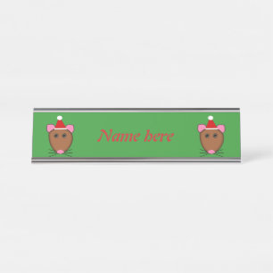 Placa De Mesa Mouse Feliz de Natal Personalizado