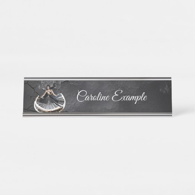 Placa De Mesa Mulher dançante elegante (Frente)