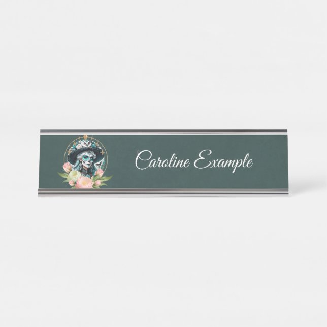 Placa De Mesa Mulher espantosa com uma espantosa maquiagem do cr (Frente)