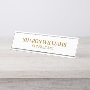 Placa De Mesa Na moda Elegante profissional branco Dourado mínim