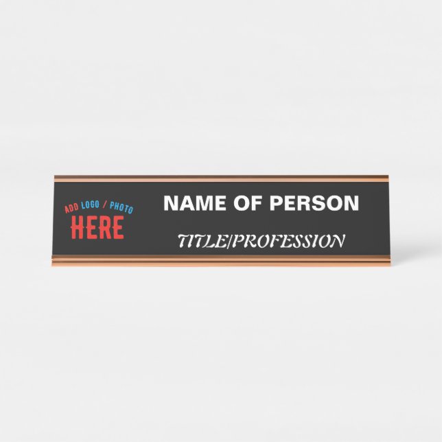 PLACA DE MESA NA MODA MODERNO PERSONALIZÁVEL NEGRO VERIFICADO CO (Frente)