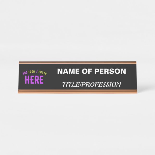 PLACA DE MESA NA MODA MODERNO PERSONALIZÁVEL NEGRO VERIFICADO CO (Frente)