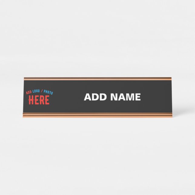 PLACA DE MESA NA MODA MODERNO PERSONALIZÁVEL NEGRO VERIFICADO CO (Frente)