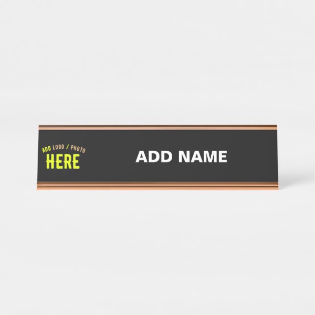 PLACA DE MESA NA MODA MODERNO PERSONALIZÁVEL NEGRO VERIFICADO CO (Frente)