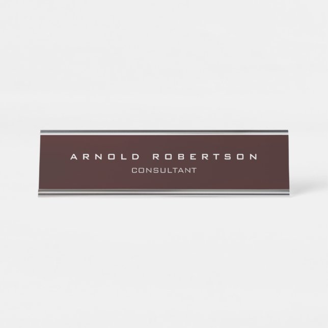 Placa De Mesa Na moda Plain Brown Red Professional Modern (Frente)