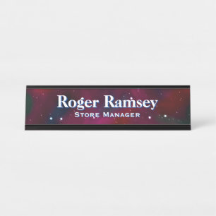 Placa De Mesa Nameplate do Sky Desk Starry Night