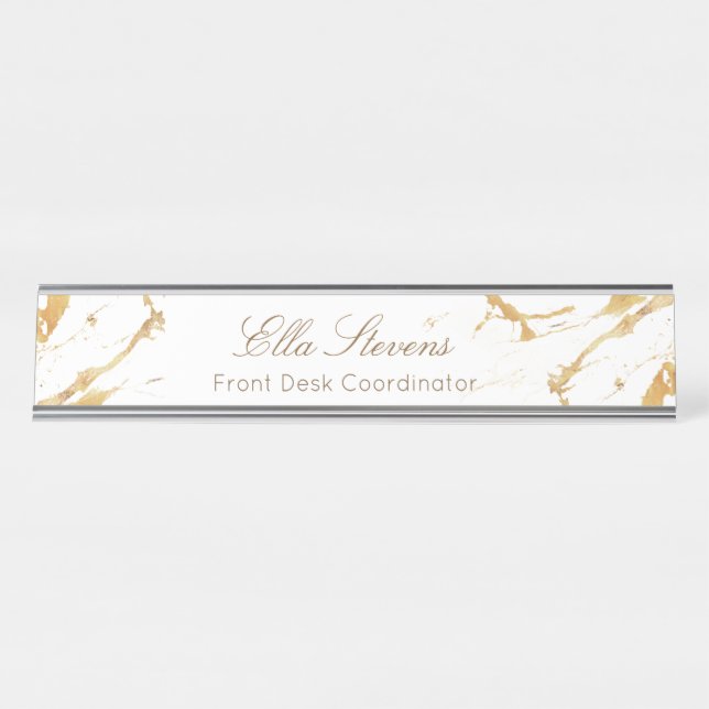 Placa De Mesa Nameplate personalizado do Elegance Marble (Frente)