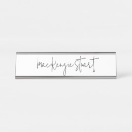 Placa De Mesa Negócios Simples e Pretos Modernos